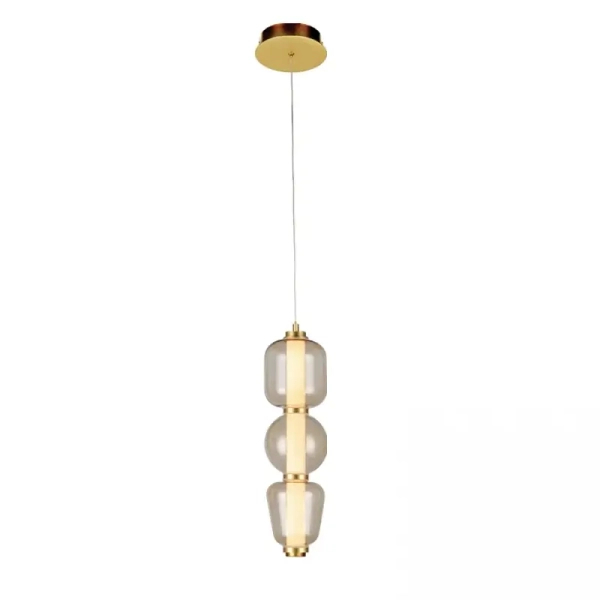 Wisząca lampa nad wyspę 23062 LED 12W 3000K szklana złota