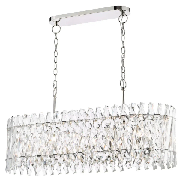 Pałacowy żyrandol Entwine ENT2338 do jadalni kryształowy nikiel