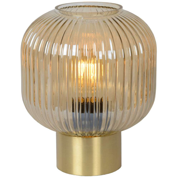 Stojąca LAMPKA nocna MALOTO 45586/20/33 Lucide szklana LAMPA loftowa stołowa zielona mosiądz
