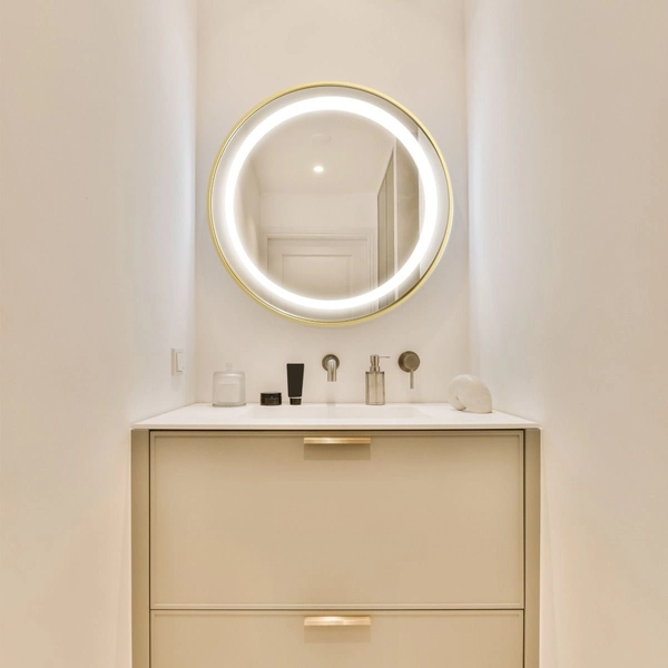 Podświetlane lustro D251801 LED 24W 3000-6000K IP44 przezroczyste złote