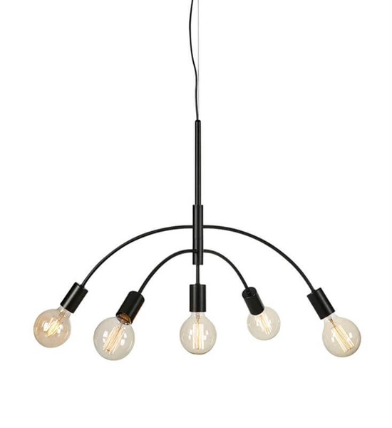 Wisząca lampa czarna Cygnus sypialniana nad łóżko industrial