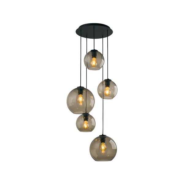 Przydymiona lampa wisząca Vetro 7642 szklane kule do sypialni
