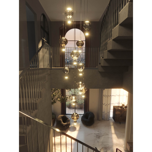 Zwieszana lampa łezka Palloncini P0575 LED 11W 3000K biały bursztynowy