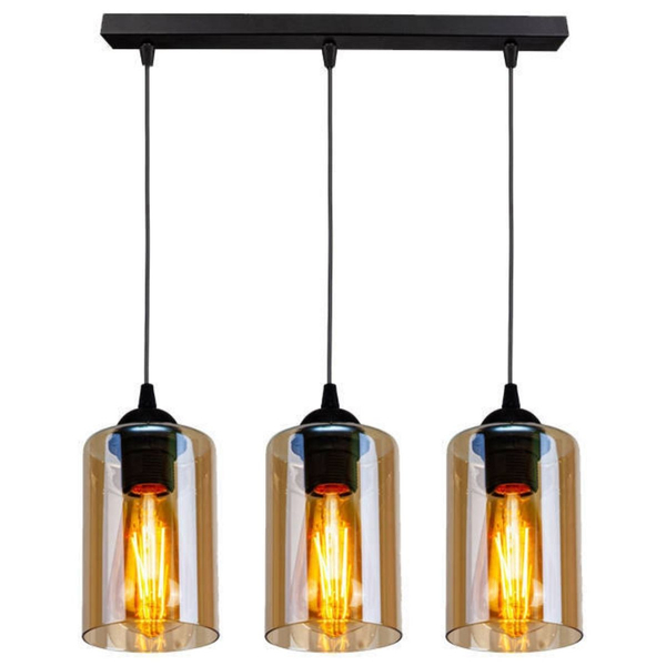 Wisząca lampa na listwie Bistro 33-00545 Candellux szklane tuby czarne