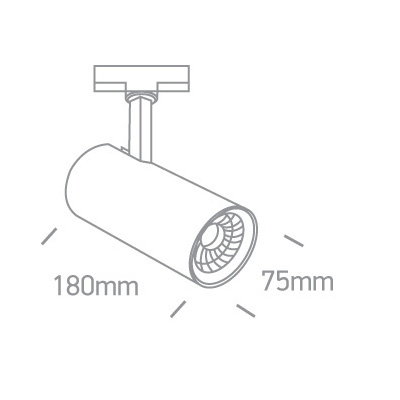 Sufitowa lampa trzyfazowa CELI MYL.00089 LED 20W 3000K tuba czarny