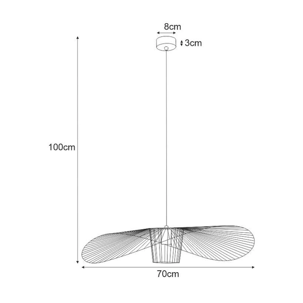 Lampa wisząca Kapelusz KP-21 Mini nad stół druciany czarny