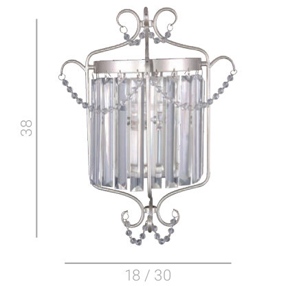 Kinkiet LAMPA ścienna RINALDO WL-33057-1-CH.G Italux metalowa OPRAWA z kryształkami glamour crystal złota szampańska