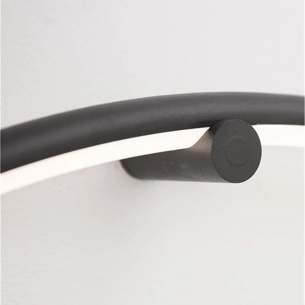 LAMPA ścienna CHINU LE41606 Luces Exclusivas metalowa OPRAWA kinkiet LED 28W 3000K okrągy pierścień ring czarny