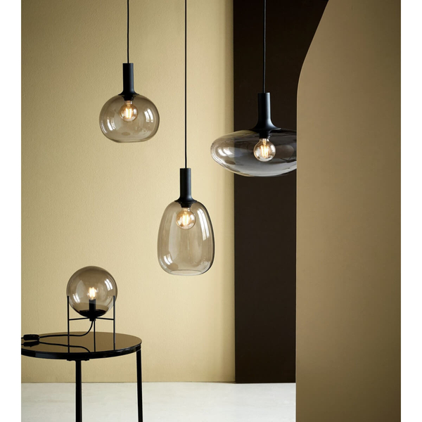 Wisząca lampa do jadalni Alton 47303047 szklana czarny przydymiony