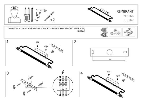 Ścienna LAMPA loftowa REMBRANT LED 8167 Nowodvorski kinkiet OPRAWA metalowa LED 12W 3000K industrialna mosiądz