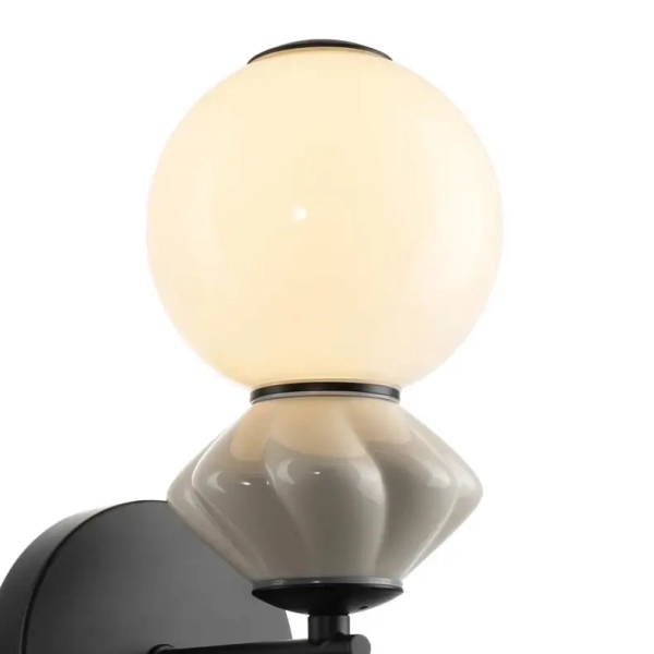 Kinkiet ścienny szklany Balos WL-94921-1A-BK LED 5W 3000K szary biały