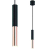 Industrialna LAMPA wisząca Slimi S Nero/Rose Gold Orlicki Design metalowa OPRAWA  ZWIS tuba LED 3,5W czarna różowe złoto