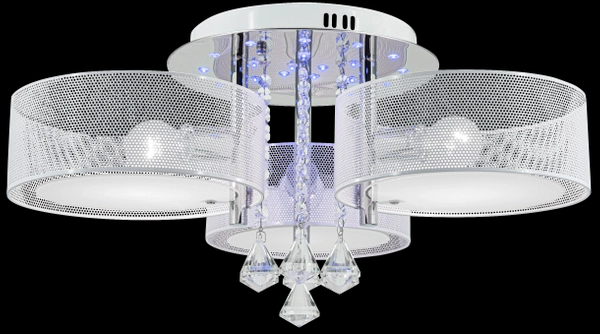Pokojowy plafon DRS8006/3 WH NET crystal z pilotem biały