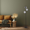 Lampa podłogowa czarna Dorado LP-002/3F BK Light Prestige mleczne kule do salonu