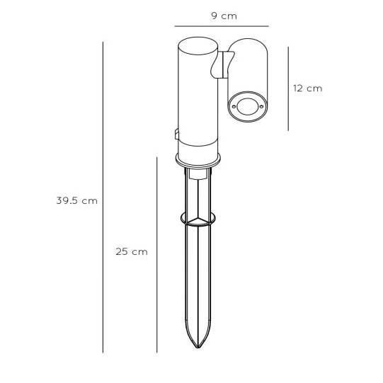 Regulowana lampa gruntowa Tatum 27894/05/29 grafitowy reflektorek