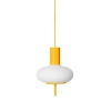 Wisząca lampa owalna TORNI TOA154P0 biała melonowy szklana metalowa żołty E27 do salonu