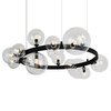Lampa wisząca do salonu BUBBLES AZ5875+AZ5878 metalowa czarna przezroczysta