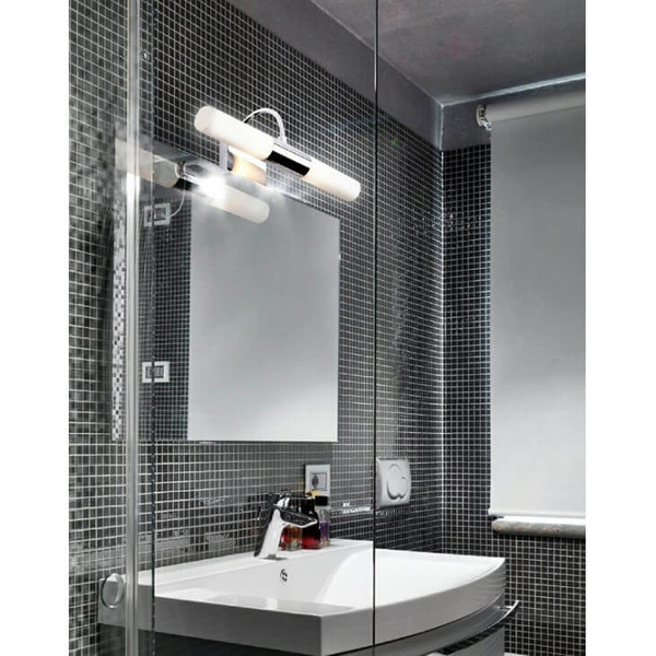 Metalowa lampa ścienna Liliane AZ1297 Azzardo tubka IP44 biały chrom