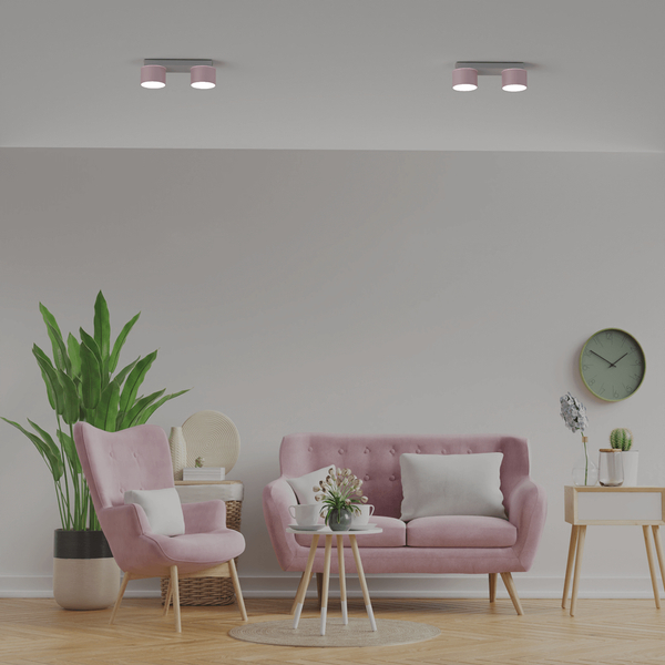 Sufitowa lampa sypialniana Dixie dziecięca biała różowa