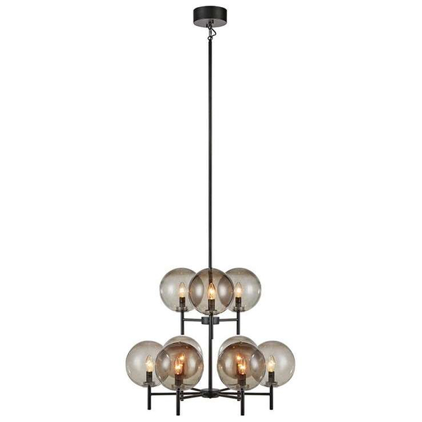 Loftowa LAMPA wisząca CROWN 107921 Markslojd skandynawska OPRAWA żyrandol ZWIS szklane kule balls sticks czarny przydymiony