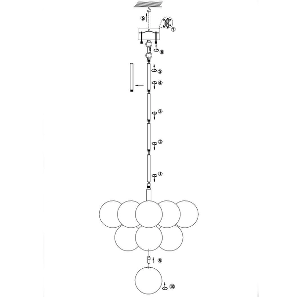 Wisząca LAMPA modernistyczna MERLOT 107911 Markslojd szklana OPRAWA zwis kule balls białe czarne