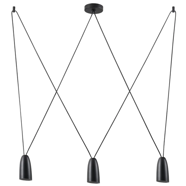 Minimalistyczna lampa wisząca SISTEMA P0399 Maxlight metalowa czarna