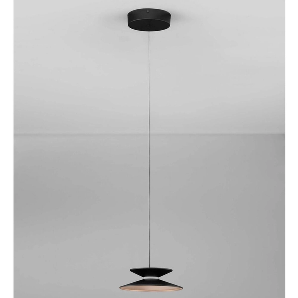 Zwisająca lampa nad stół GUANAY LE44741 LED 7W 3000K do jadalni czarna złota