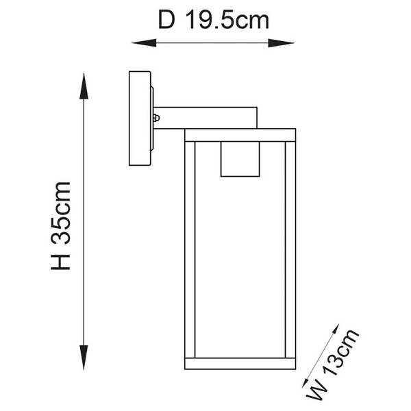 Ścienny kinkiet Hamden 96917 szklana metalowa latarenka czarna
