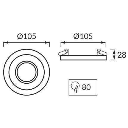 Wpuszczana LAMPA sufitowa BORYS C 03225 Ideus podtynkowa OPRAWA oczko do zabudowy srebrne białe