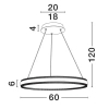 Pierścieniowa lampa wisząca DONTERIO LE45398 LED 46W 3000K ring złoty