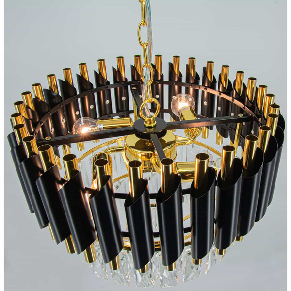 Kryształowy żyrandol pałacowy Toledo 6260/4 TR BL okrągły glamour