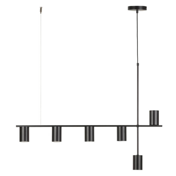 Metalowa lampa zwisająca Vendo 33695 Sigma reflektory tuba czarna