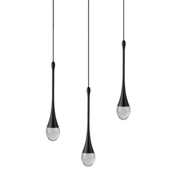 Zwisająca lampa krople DALMA AZ6009 LED 28W 3000K czarna przezroczysta