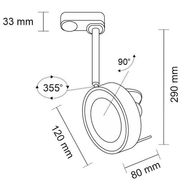 Reflektorowa LAMPA sufitowa FUSSA 6601 Shilo metalowa OPRAWA do systemu szynowego 3-fazowego czarny