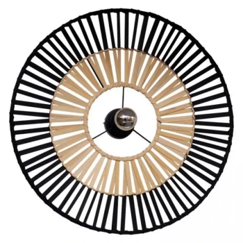 Ekologiczna sufitowa lampa 19252 bambusowa okrągła czarny
