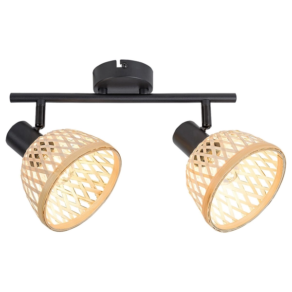 Ażurowa lampa reflektorowa Rattan 3134 plafon do przedpokoju brązowy