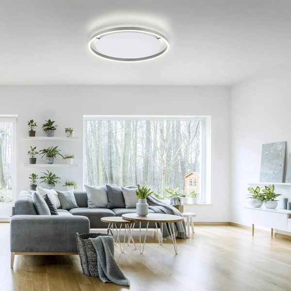 Ledowa lampa sufitowa Ritus 15392-95 Just Light do przedpokoju 28W 3000K aluminium