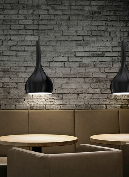 Metalowa lampa wisząca Soul czarna łezka do przedpokoju