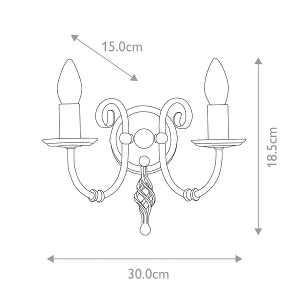 Lampa ścienna Artisan ART2-BLACK Elstead świecznik podwójny czarny