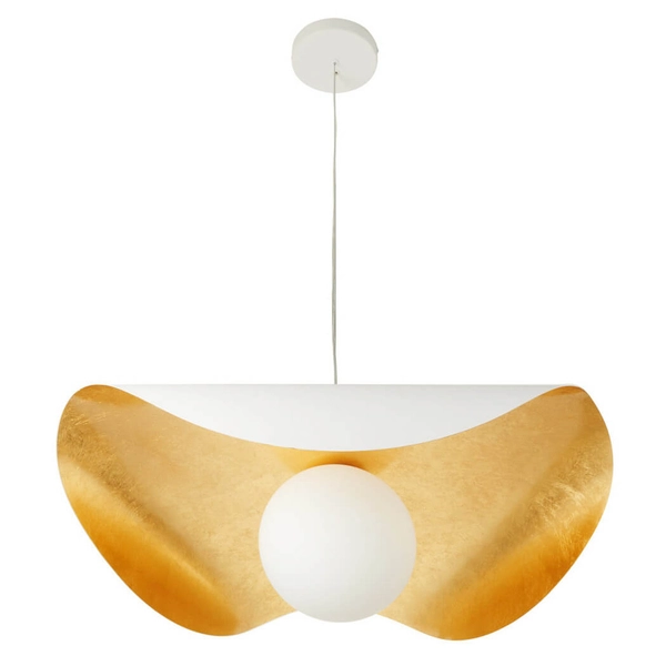 Szklana lampa wisząca ENZO ST-F22020601-D40 white kula biały złoty