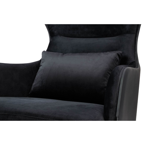 Elegancki fotel z ekoskóry Hampton Velvet MSE011000304.E43V41 czarny złoty