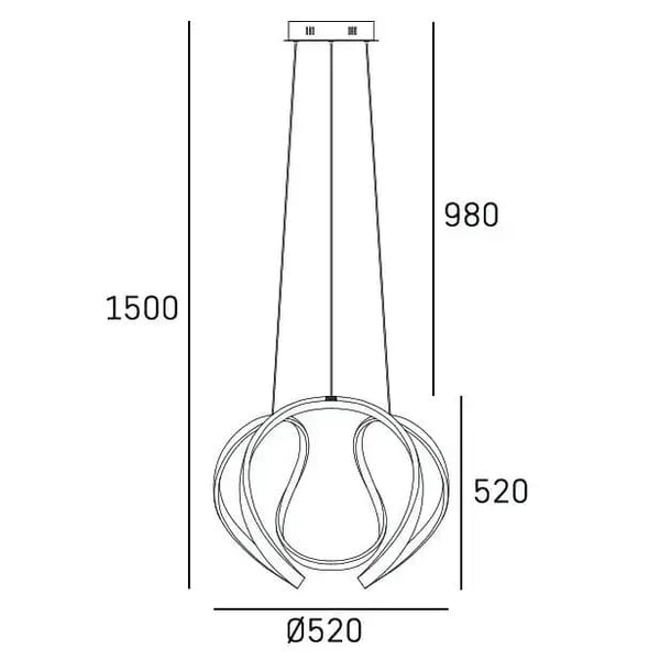 Designerska lampa wisząca Tokyo P01663CH Cosmolight LED 44W 3000K metal biała srebrna