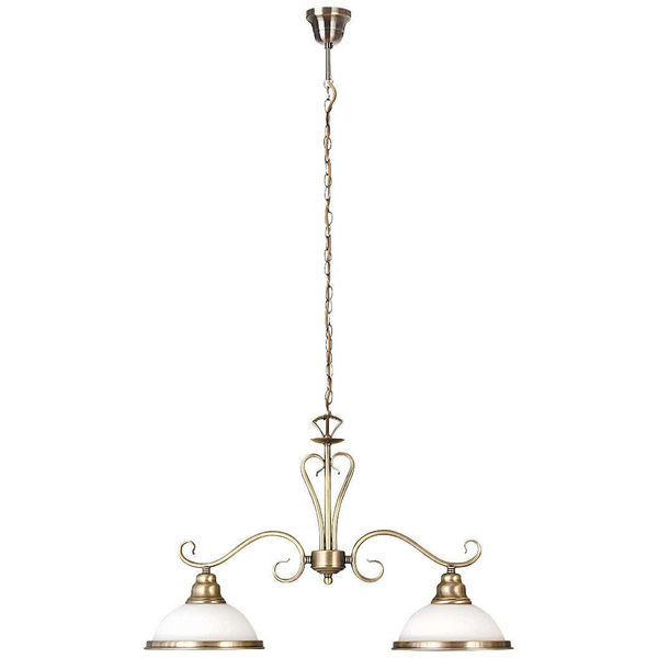 Wisząca LAMPA antyczna ELISETT 2757 Rabalux dekoracyjna OPRAWA metalowy ZWIS na łańcuchu brąz biały