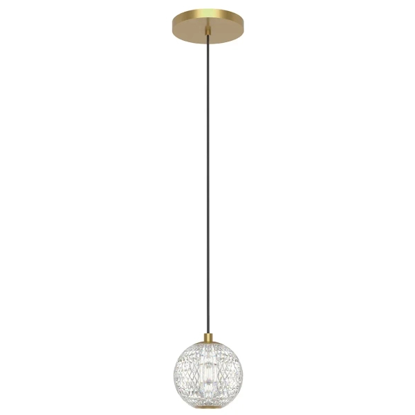 Kulista wisząca lampa Marni QN-MARNI-1P-NBR LED 5W 3000K mosiądz