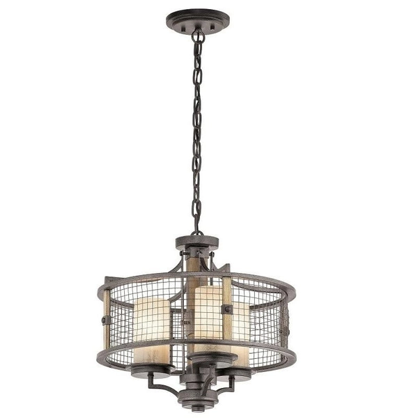 Salonowy żyrandol vintage CGIRWOOD3 na łańcuchu brązowy