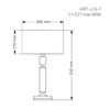 Gabinetowa lampa stołowa Artu ART-LG-1 (N) z abażurem biała nikiel