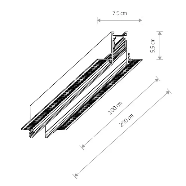 Podtynkowy szynoprzewód jednoobwodowy 2M 11625 biały