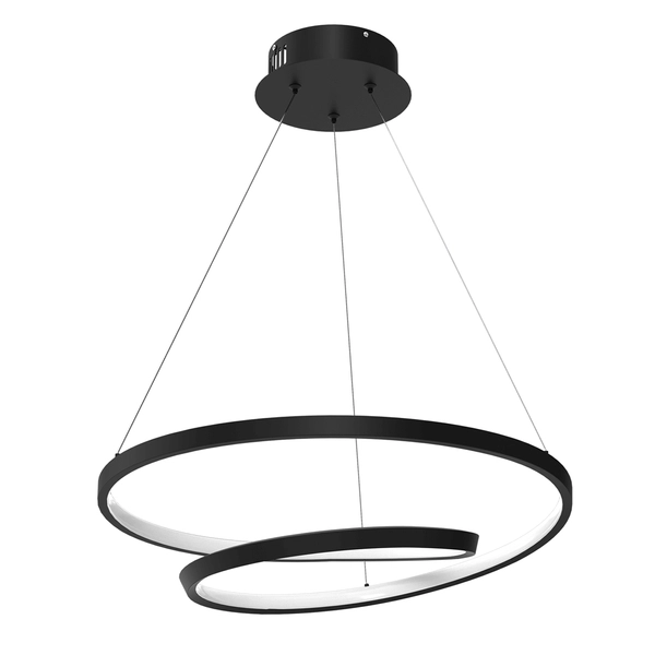 Nowoczesna lampa wisząca Lucero spirala LED 48W czarna