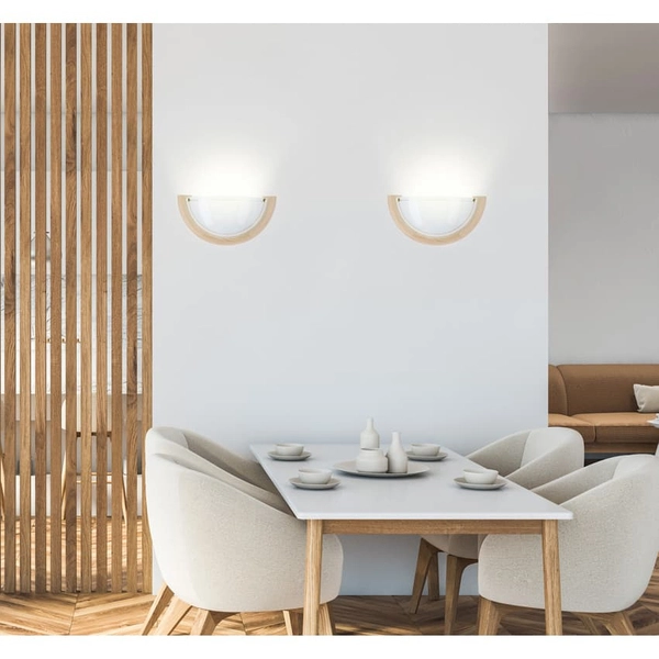 Skandynawski kinkiet półokrągły Standard 11-32440 Candellux drewniany biały