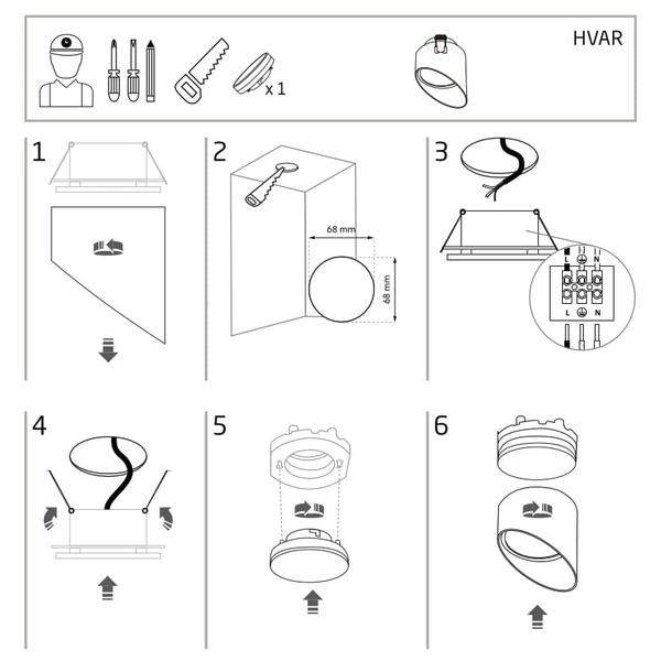 Lampa z klipsem sufitowa Hvar 10487 Nowodvorski punktowa skośna czarna